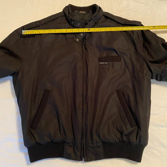 Members Only Bomber Jacket Black Size 44 (Large) Flight Military Combat Vintage - Picture 12 of 13